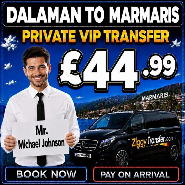 Taxi from Dalaman Airport to Marmaris Club Candan Hotel